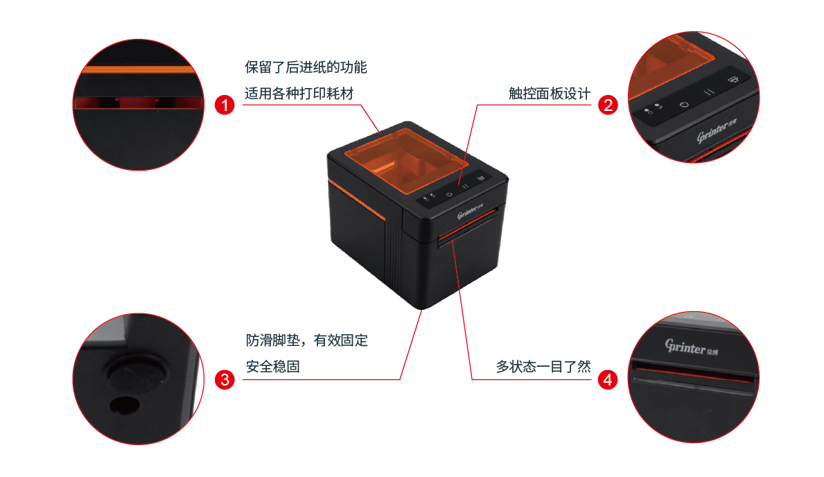 景區(qū)腕帶打印機(jī)前視