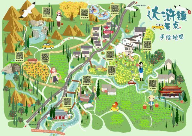 易景通精心打造《達滸鎮(zhèn)景點手繪地圖》  