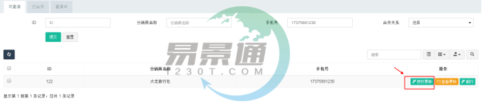 易景通景區(qū)分銷系統(tǒng):分銷商管理列表 易景通景區(qū)分銷系統(tǒng):分銷商管理列表